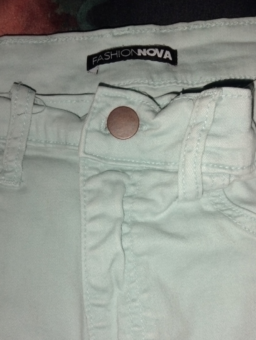 Fashion Nova Mint Green High-Rise Jeans